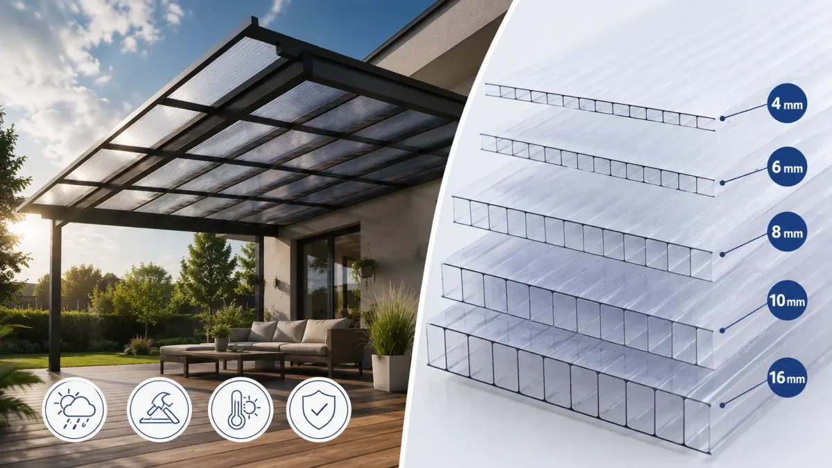 What thickness of polycarbonate should you choose for a patio roof?
